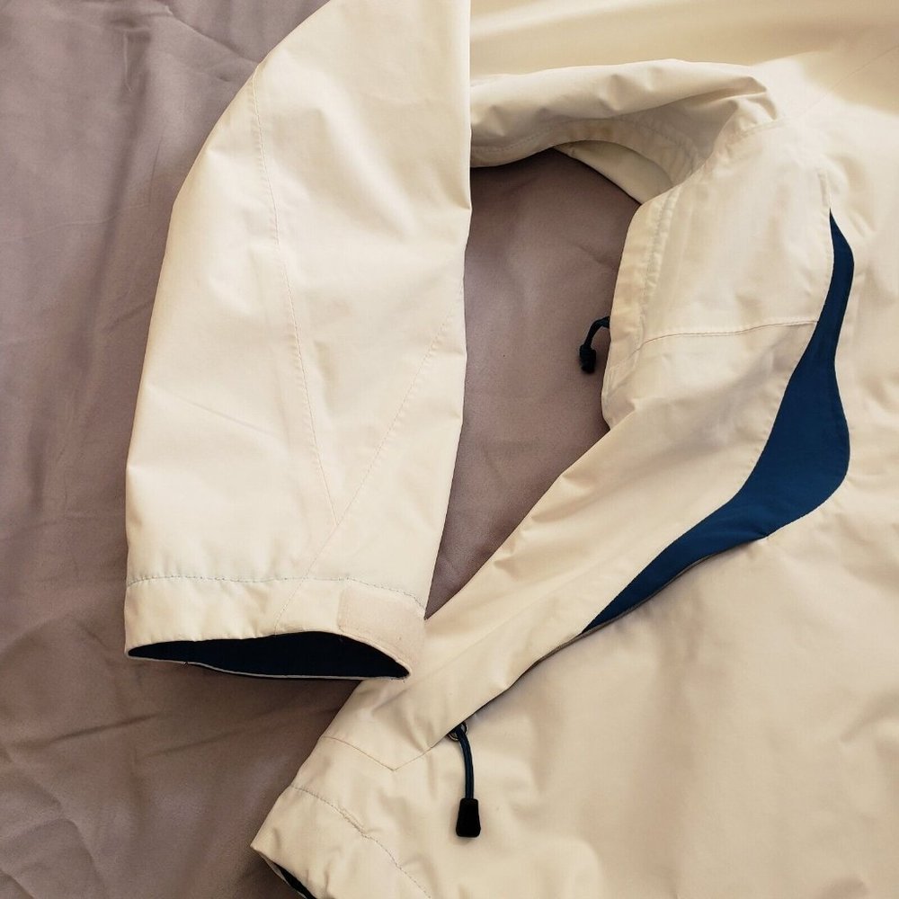 The NORTH FACE HyVent DT White Ivory /Blue Rain Coat Jacket Hooded Women’s XS - Picture 4 of 11